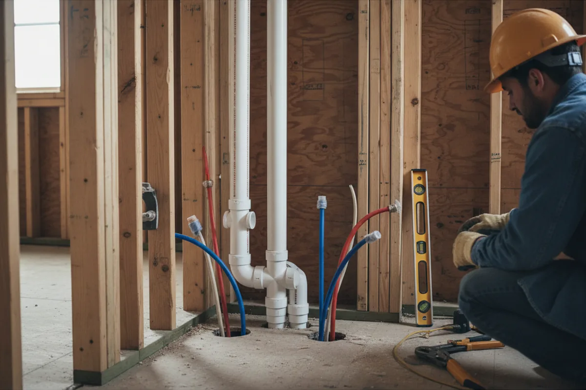 Drain and supply rough-in during Garbage Disposal Repair in Laguna Woods